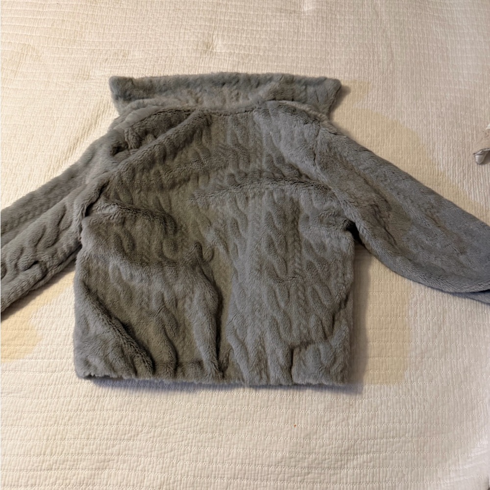 Alfred Dunner Gray Faux Fur Jacket